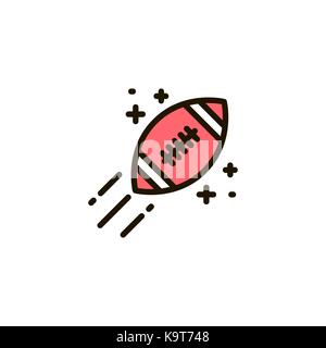 Vector Illustration einer Rugby Ball auf weißem Hintergrund Stock Vektor