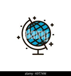 Geographie Lektion Abbildung. Schule und Ausbildung Thema Stock Vektor