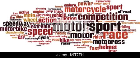 Motorsport Wort cloud Konzept. Vector Illustration Stock Vektor