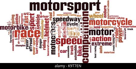 Motorsport Wort cloud Konzept. Vector Illustration Stock Vektor