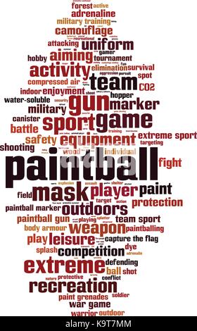 Paintball Wort cloud Konzept. Vector Illustration Stock Vektor