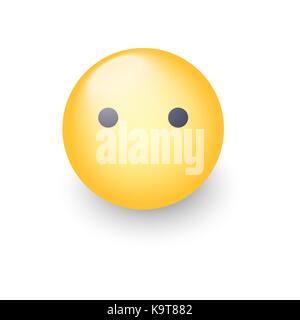 Gesicht emoji ohne Mund. Cartoon Vektor silent Emoticon. Smiley süß-Symbol. Stock Vektor