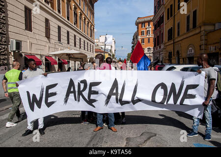 Rom, Italien. 23 Sep, 2017. Die 2. Auflage der San Lorenzo Karneval, ein Tag der Musik, der Kultur, der Sozialität und unerreichte unvergleichliche Integration mit den karibischen Karneval in Notting Hill, die jedes Jahr in London Credit: Patrizia Cortellessa/Pacific Press/Alamy leben Nachrichten Stockfoto