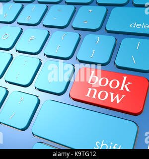 Buchen Sie jetzt Tastatur Stockfoto