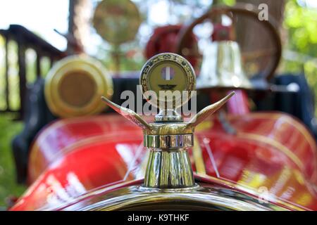 Aus einem Jahrgang Ford Model-T fire truck auf der 37. jährlichen Feuer Gerät zeigen und Muster in Millville, New Jersey Detail. Stockfoto