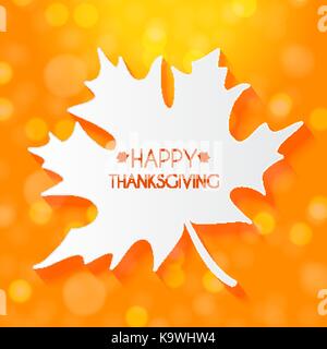 Abstract Vector Illustration Herbst Happy Thanksgiving Hintergrund mit fallenden Blätter im Herbst Stock Vektor