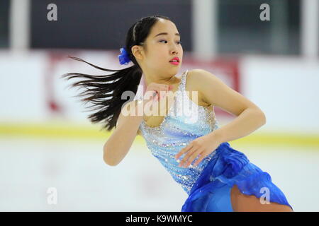 Sportplexe Pierrefonds, Montreal, Kanada. 23 Sep, 2017. Mai Mihara (JPN), 23. SEPTEMBER 2017 - Eiskunstlauf: 2017 Skate Canada Herbst Klassiker der Internationale Frauentag Kür an Sportplexe Pierrefonds, Montreal, Kanada. Credit: Naoki Nishimura/LBA SPORT/Alamy leben Nachrichten Stockfoto