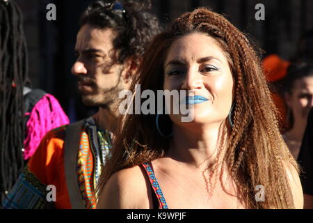 Rom, Italien. 23 Sep, 2017. Kulissen der multikulturellen San Lorenzo Karneval in Rom, die gekoppelt ist mit der Notting Hill Carnival in London. Credit: Gari Wyn Williams/Alamy leben Nachrichten Stockfoto