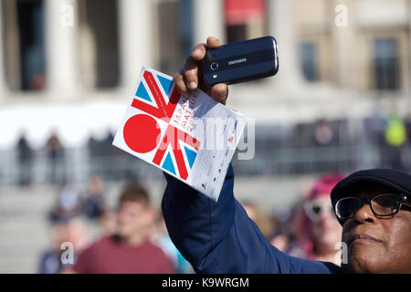 Trafalgar Square, UK. 24 Sep, 2017. Japan Matsuri 2017 fand in Trafalgar Square, London statt. Ein Festival der japanischen Kultur mit Essen, Musik, Tanz, Kampfkunst und vieles mehr. Das Festival ist jetzt in seiner 9. Jahr. Credit: Keith Larby/Alamy leben Nachrichten Stockfoto