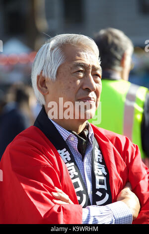 Trafalgar Square, UK. 24 Sep, 2017. Japan Matsuri 2017 fand in Trafalgar Square, London statt. Ein Festival der japanischen Kultur mit Essen, Musik, Tanz, Kampfkunst und vieles mehr. Das Festival ist jetzt in seiner 9. Jahr. Credit: Keith Larby/Alamy leben Nachrichten Stockfoto