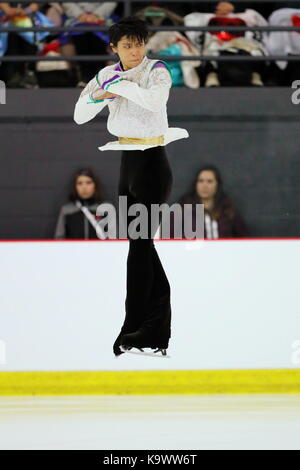 Sportplexe Pierrefonds, Montreal, Kanada. 23 Sep, 2017. Yuzuru Hanyu (JPN), 23. SEPTEMBER 2017 - Eiskunstlauf: 2017 Skate Canada Herbst Classic International Herren Freies Skaten in Sportplexe Pierrefonds, Montreal, Kanada. Credit: Naoki Nishimura/LBA SPORT/Alamy leben Nachrichten Stockfoto