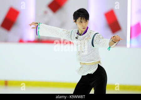 Sportplexe Pierrefonds, Montreal, Kanada. 23 Sep, 2017. Yuzuru Hanyu (JPN), 23. SEPTEMBER 2017 - Eiskunstlauf: 2017 Skate Canada Herbst Classic International Herren Freies Skaten in Sportplexe Pierrefonds, Montreal, Kanada. Credit: Naoki Nishimura/LBA SPORT/Alamy leben Nachrichten Stockfoto