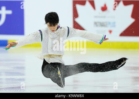 Sportplexe Pierrefonds, Montreal, Kanada. 23 Sep, 2017. Yuzuru Hanyu (JPN), 23. SEPTEMBER 2017 - Eiskunstlauf: 2017 Skate Canada Herbst Classic International Herren Freies Skaten in Sportplexe Pierrefonds, Montreal, Kanada. Credit: Naoki Nishimura/LBA SPORT/Alamy leben Nachrichten Stockfoto