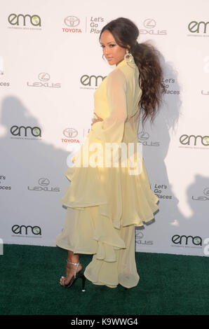 Santa Monica, Ca. 23 Sep, 2017. Karrueche Tran am 27. jährlichen der Environmental Media Association EMA Awards auf barkar Hangar am 23. September 2017 in Santa Monica, Kalifornien. Quelle: David Edwards/Medien Punch/Alamy leben Nachrichten Stockfoto