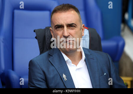 CARLOS CARVALHAL SHEFFIELD WEDNESDAY FC MANAGER HILLSBOROUGH Sheffield, England, 24. September 2017 Stockfoto