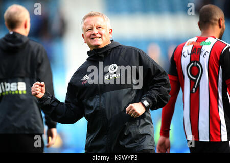 CHRIS WILDER Sheffield United FC MANAGER HILLSBOROUGH Sheffield, England, 24. September 2017 Stockfoto
