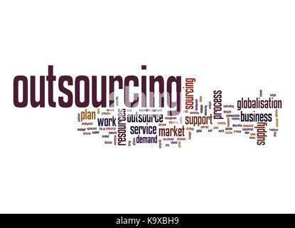 Outsourcing Wort cloud Stockfoto