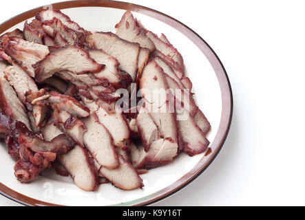 Schweinesteak, geschnitten und fertig zum Servieren Stockfoto