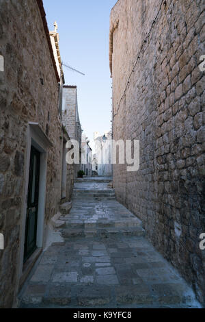 auf den alten Straßen von Dubrovnik Stockfoto