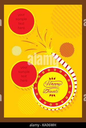 Eine schöne Grußkarte mit verzierten Cracker, indische diwali Fest Feier design Stock Vektor