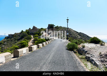 Castillitos Batterie, befestigungsanlagen von Cartagena, Provinz Murcia. Spanien Stockfoto