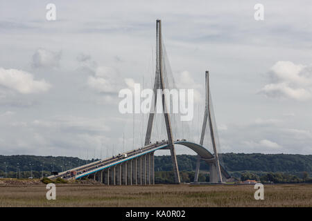 Pont de Normandie, Brücke über die Seine in der Nähe von Le Havre in Frankreich Stockfoto