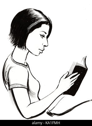 Mädchen, ein Buch zu lesen Stockfoto