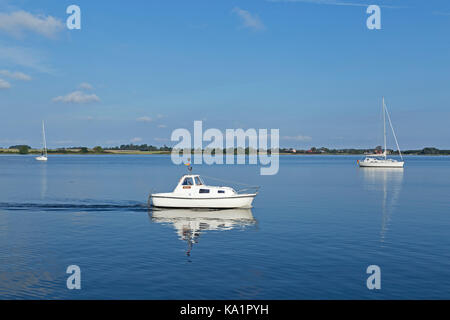 Boote vor Maasholm, Schlei, Schleswig-Holstein, Deutschland Stockfoto