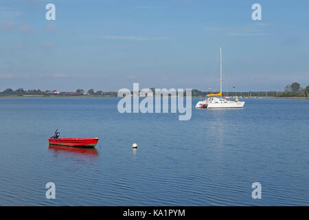 Boote vor Maasholm, Schlei, Schleswig-Holstein, Deutschland Stockfoto