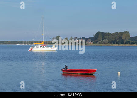 Boote vor Maasholm, Schlei, Schleswig-Holstein, Deutschland Stockfoto