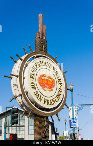 Fishermans Wharf Schild, San Francisco Stockfoto