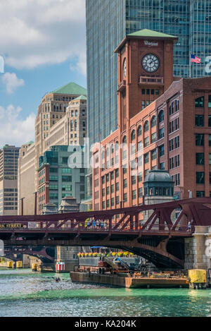 Chicago Skyline der Stadt und die Britannica Gebäude Stockfoto