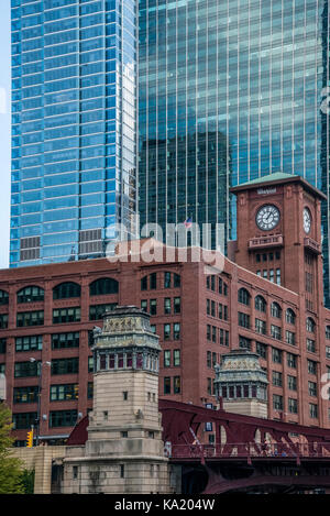 Chicago Skyline der Stadt und die Britannica Gebäude Stockfoto