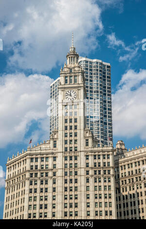 Chicago Skyline der Stadt und die Wrigley Building Stockfoto