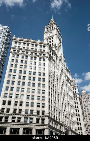 Chicago Skyline der Stadt und die Wrigley Building Stockfoto