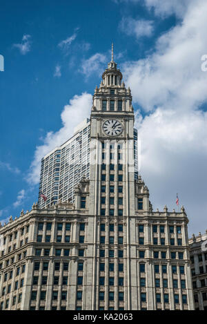 Chicago Skyline der Stadt und die Wrigley Building Stockfoto