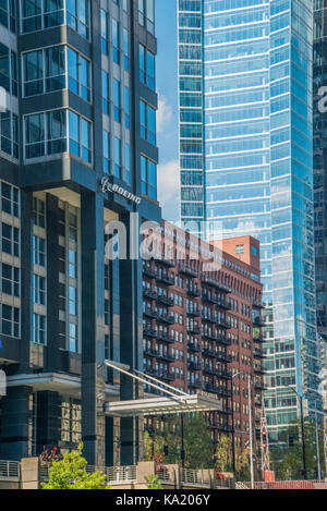 Skyline von Chicago und Boeing HQ Stockfoto