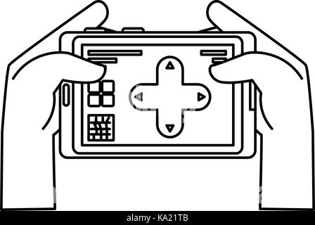 Hand Benutzer mit drone Fernbedienung Symbol Stock Vektor