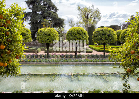 Brunnen in Alcazar Gärten. Cordoba Stadt. Spanien Stockfoto