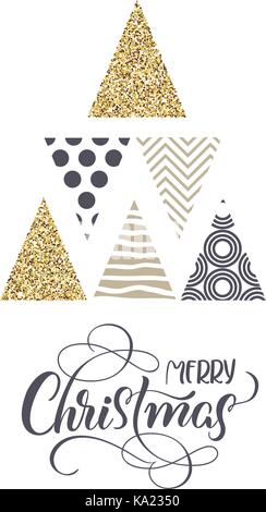 Stilisierte Weihnachtsbaum und der Text der Frohe Weihnachten. Vector Illustration EPS 10. Stock Vektor