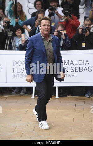 San Sebastian, Spanien. 25. September, 2017. Schauspieler Arnold Schwarzenegger während der 65Th San Sebastian Film Festival in San Sebastian, Spanien, am Montag, den 25. September, 2017. Credit: Gtres Información más Comuniación auf Linie, S.L./Alamy leben Nachrichten Stockfoto