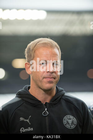 Trainer Markus ANFANG (KI) Fussball 2. Bundesliga, 8. Spieltag MSV Duisburg (DU)-Holstein Kiel (KI) 1:3, am 22.09.2017 in Duisburg/Deutschland. | Verwendung weltweit Stockfoto