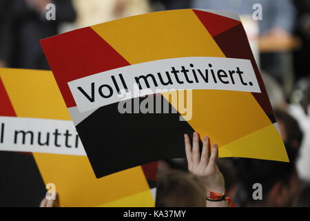 Berlin, Deutschland. September 2017. Wahlabend der CDU zur Bundestagswahl 2017 im Konrad-Adenauer-Haus in Berlin. Die Bundestagswahl 2017 ist die Wahl zum 19. Deutschen Bundestag. Quelle: Simone Kuhlmey/Pacific Press/Alamy Live News Stockfoto