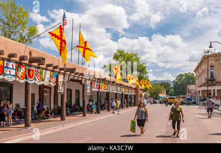 Palast der Gouverneure, Santa Fe, New Mexico, USA. Stockfoto