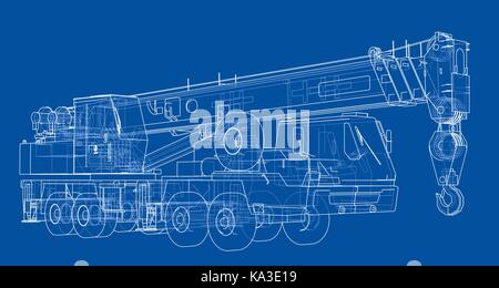 Mobilkran. Vektor Stock Vektor
