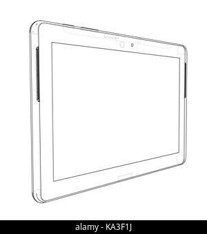 Skizze des Tablet-PC. Vektor Stock Vektor