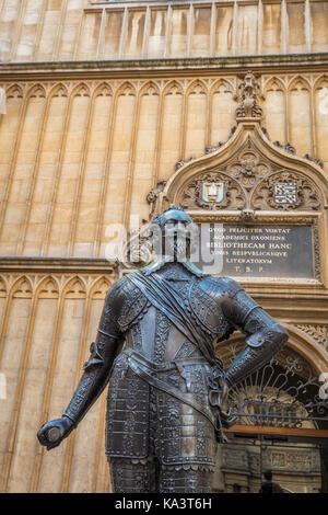 Statue von Sir Thomas Bodley in Oxford. Stockfoto