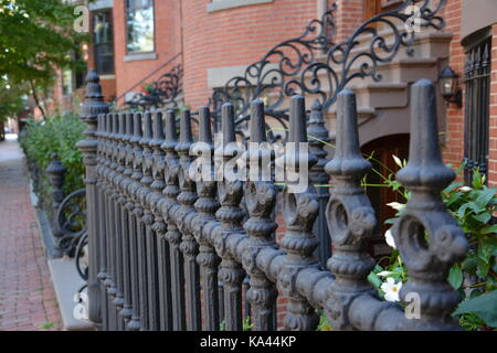 Sehenswürdigkeiten in Boston's South End an einem sonnigen Tag Stockfoto