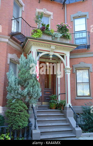 Sehenswürdigkeiten in Boston's South End an einem sonnigen Tag Stockfoto