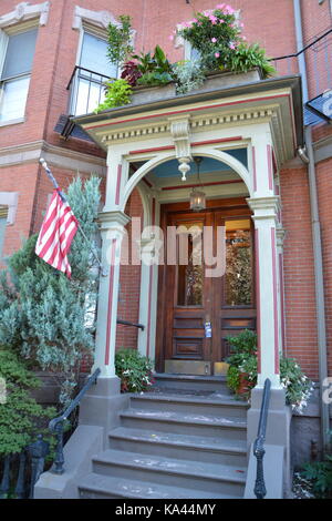 Sehenswürdigkeiten in Boston's South End an einem sonnigen Tag Stockfoto